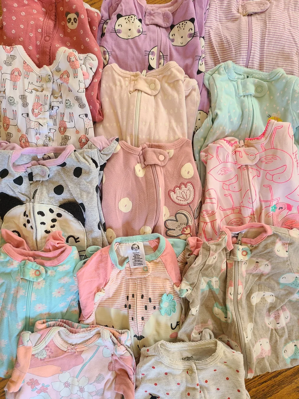 14 Baby Girl Sleepers- Newborn - Picture 1 of 6